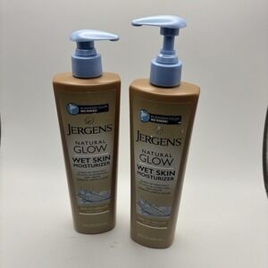 2 Jergens Natural Glow Wet Skin Fair to Medium 10 oz ea Pump Sunless Tan‎ Lotion